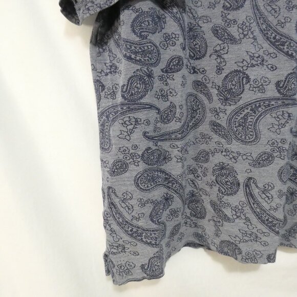 MODANGO MILANO | XXL | Blue Paisley Pattern Short Sleeve Polo Shirt - Picture 12 of 14